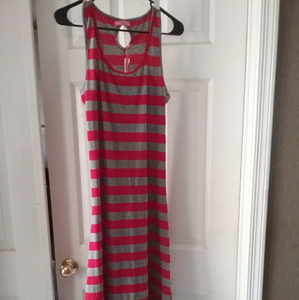 Prestige Edge High-Low Tank Dress Grey/Red L